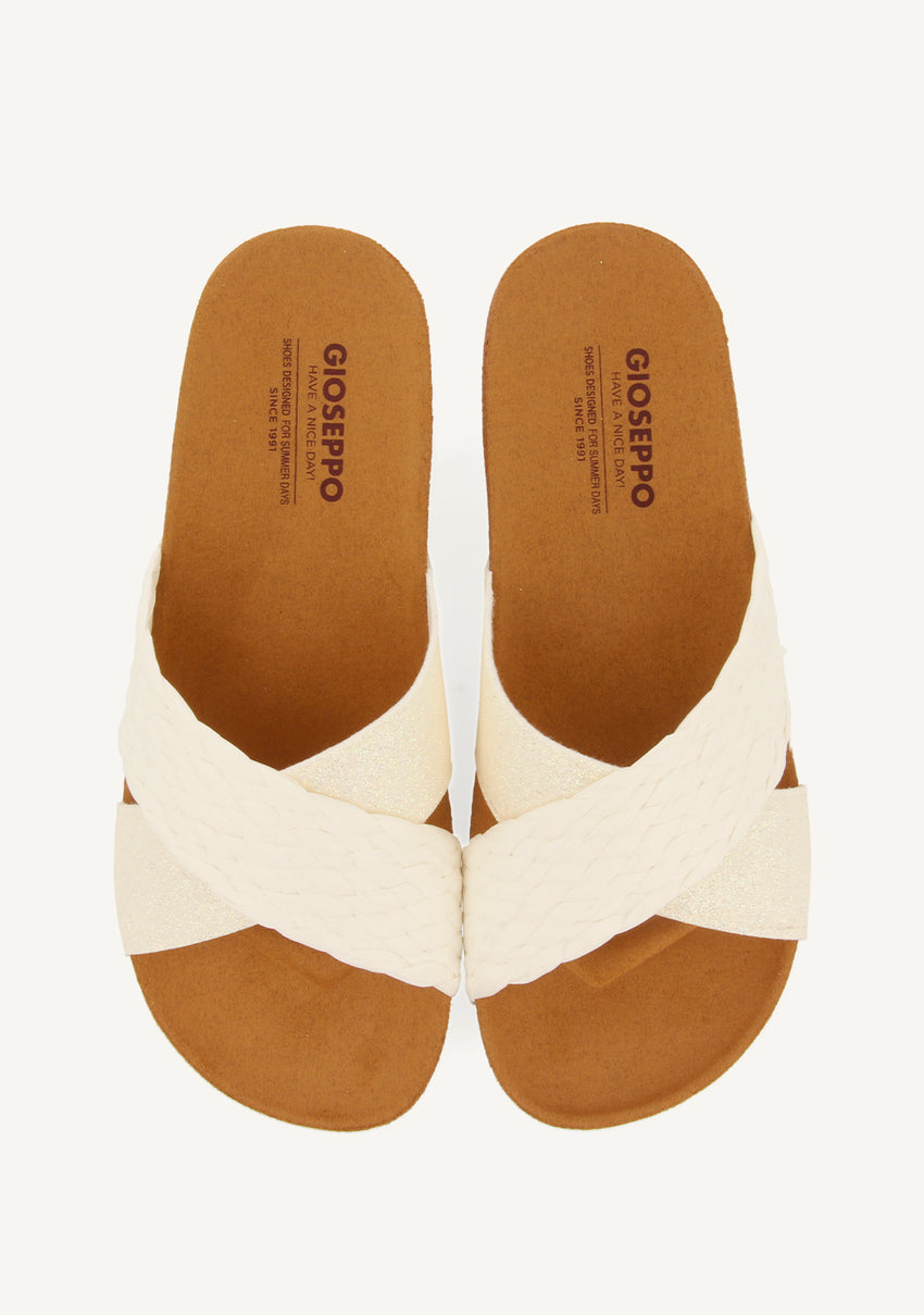 WEDGE SANDALS WITH WHITE STRAPS FOR WOMEN GOULDS