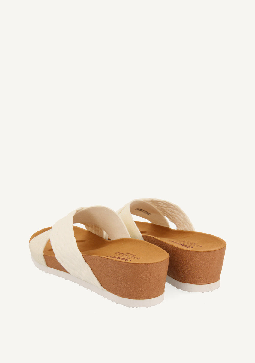 WEDGE SANDALS WITH WHITE STRAPS FOR WOMEN GOULDS