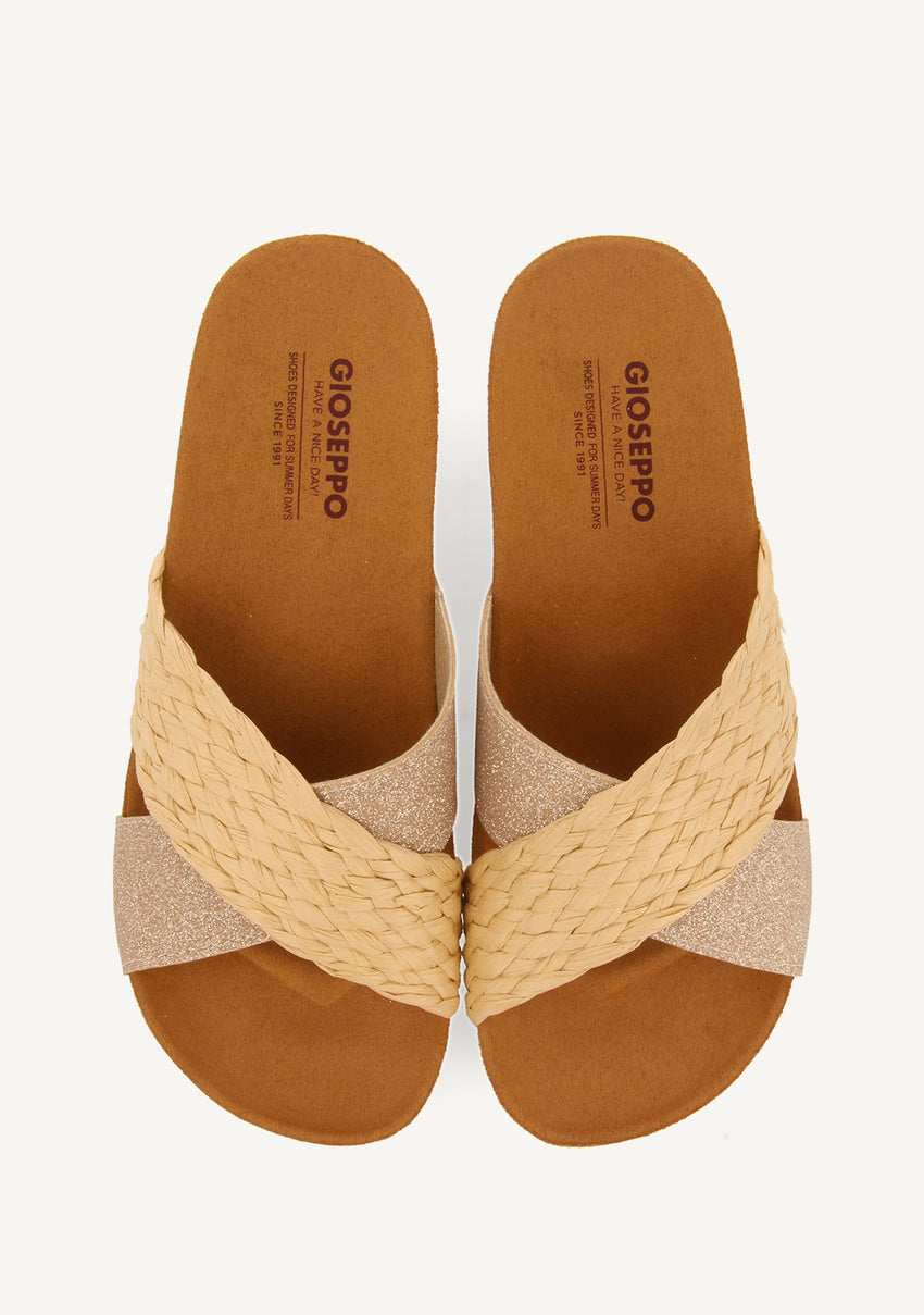 WEDGE SANDALS WITH NATURAL COLOR STRAPS FOR WOMEN GOULDS