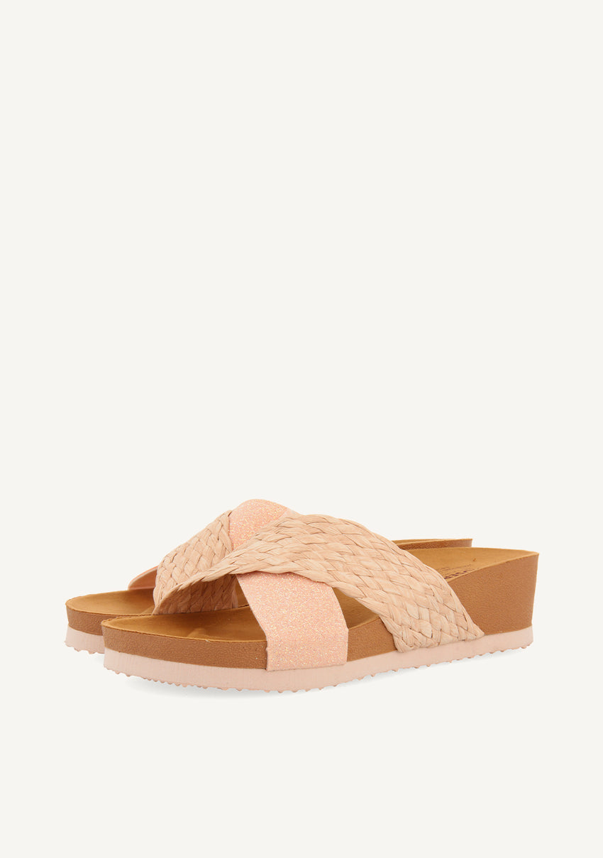 WEDGE SANDALS WITH PINK STRAPS FOR WOMEN GOULDS
