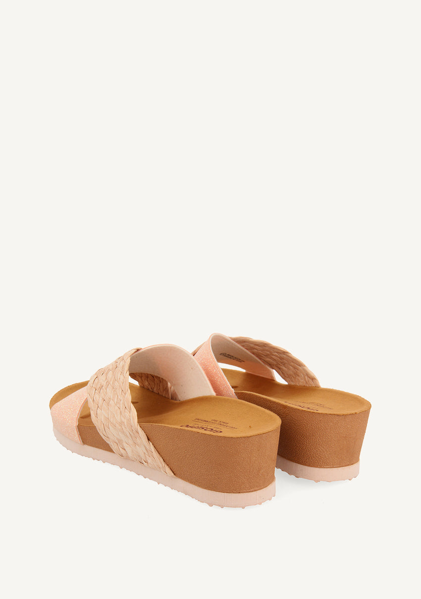 WEDGE SANDALS WITH PINK STRAPS FOR WOMEN GOULDS