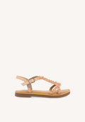 PINK LEATHER SANDALS WITH BEAD EMBELLISHMENT FOR GIRL AND BOY LAZARAT
