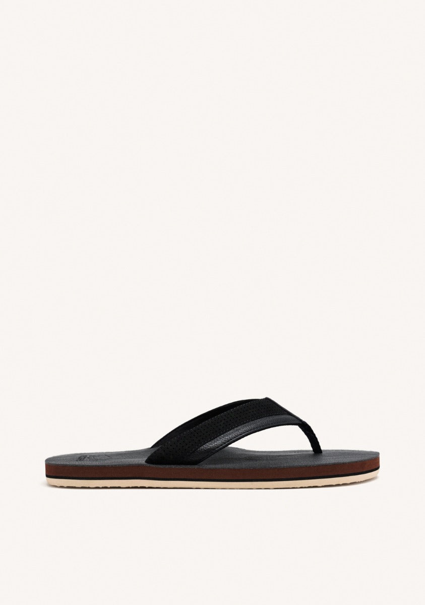 BLACK FLIP-FLOPS WITH TWO-TONE CUT FOR MEN BRENT