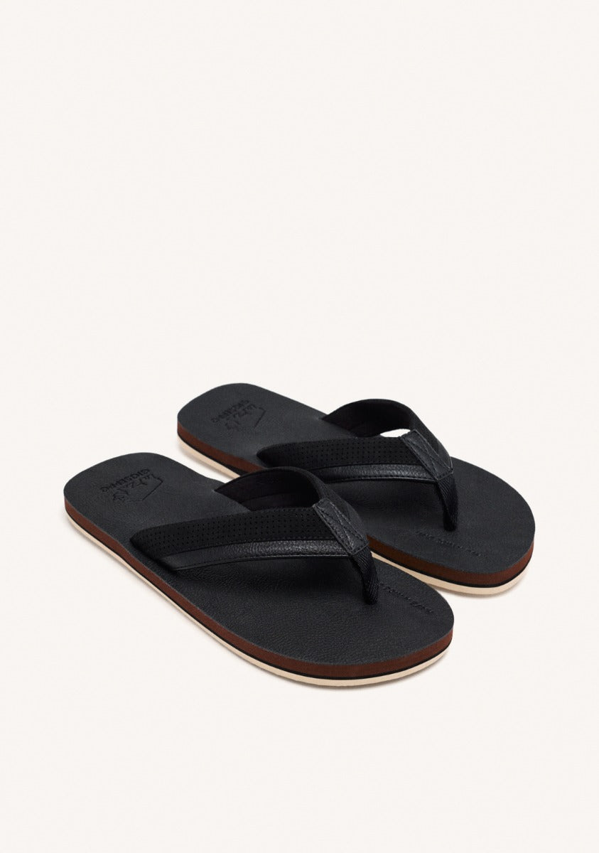 BLACK FLIP-FLOPS WITH TWO-TONE CUT FOR MEN BRENT