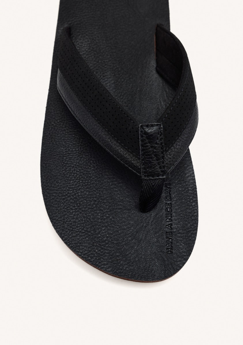 BLACK FLIP-FLOPS WITH TWO-TONE CUT FOR MEN BRENT