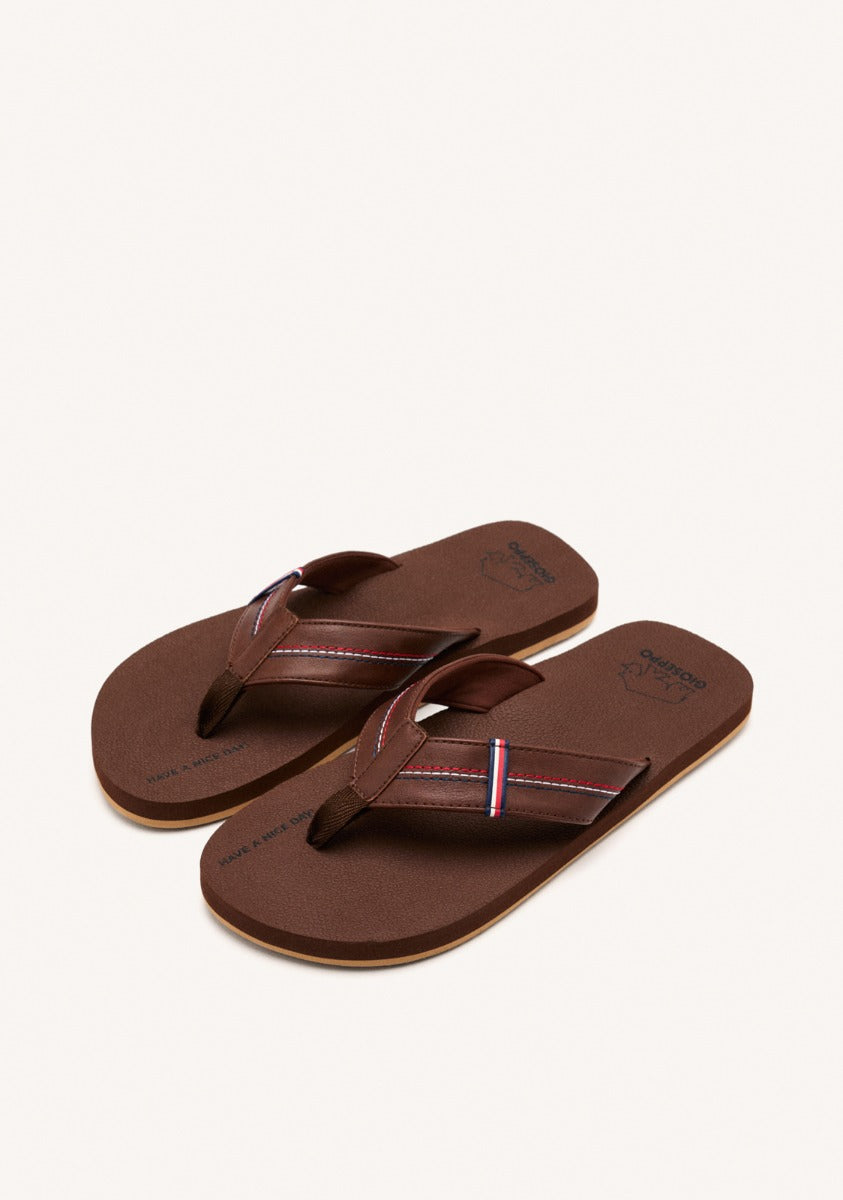 BROWN SANDALS WITH COLORFUL DETAILS FOR MEN CUTLER