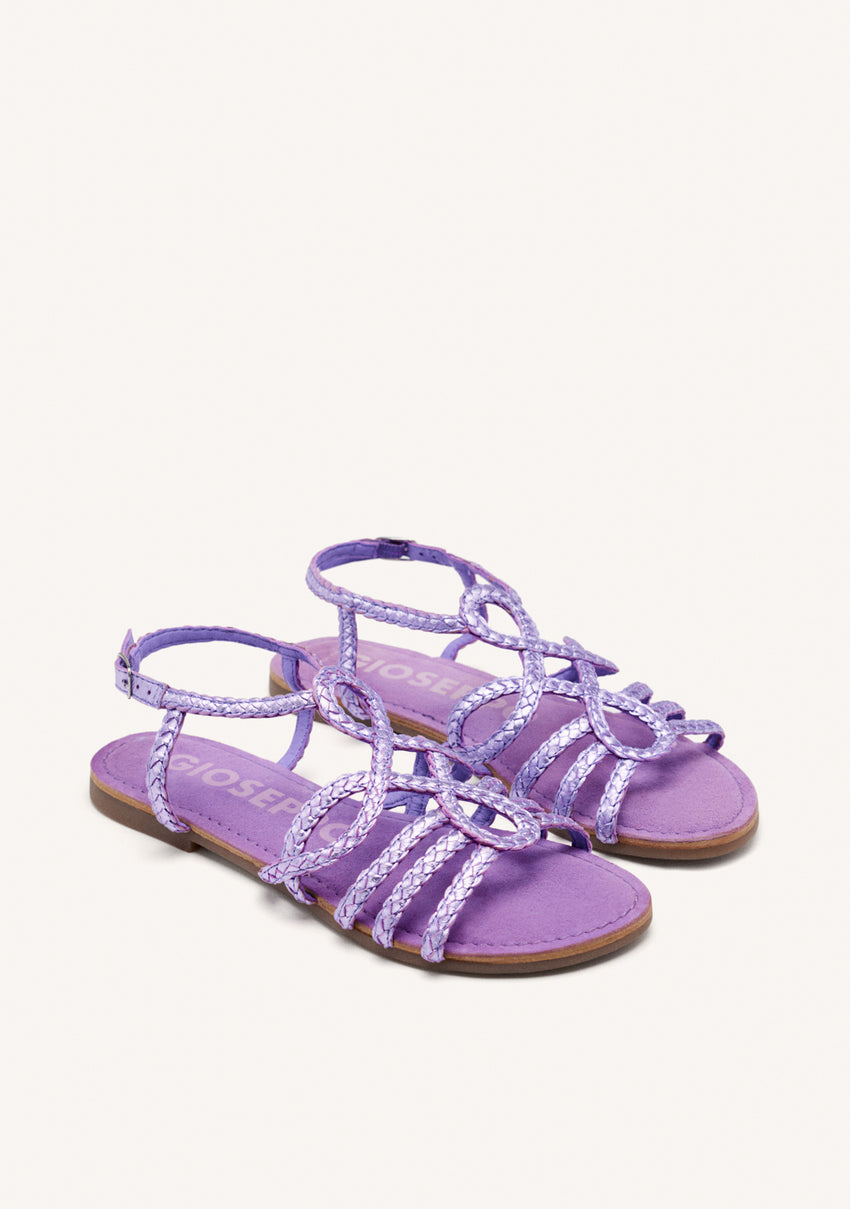 LAVENDER BRAIDED LEATHER SANDALS FOR WOMEN YAKIMA