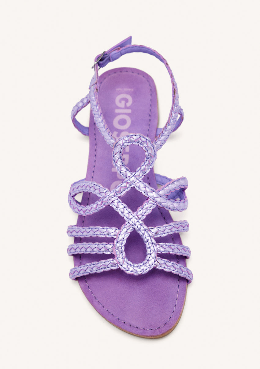 LAVENDER BRAIDED LEATHER SANDALS FOR WOMEN YAKIMA