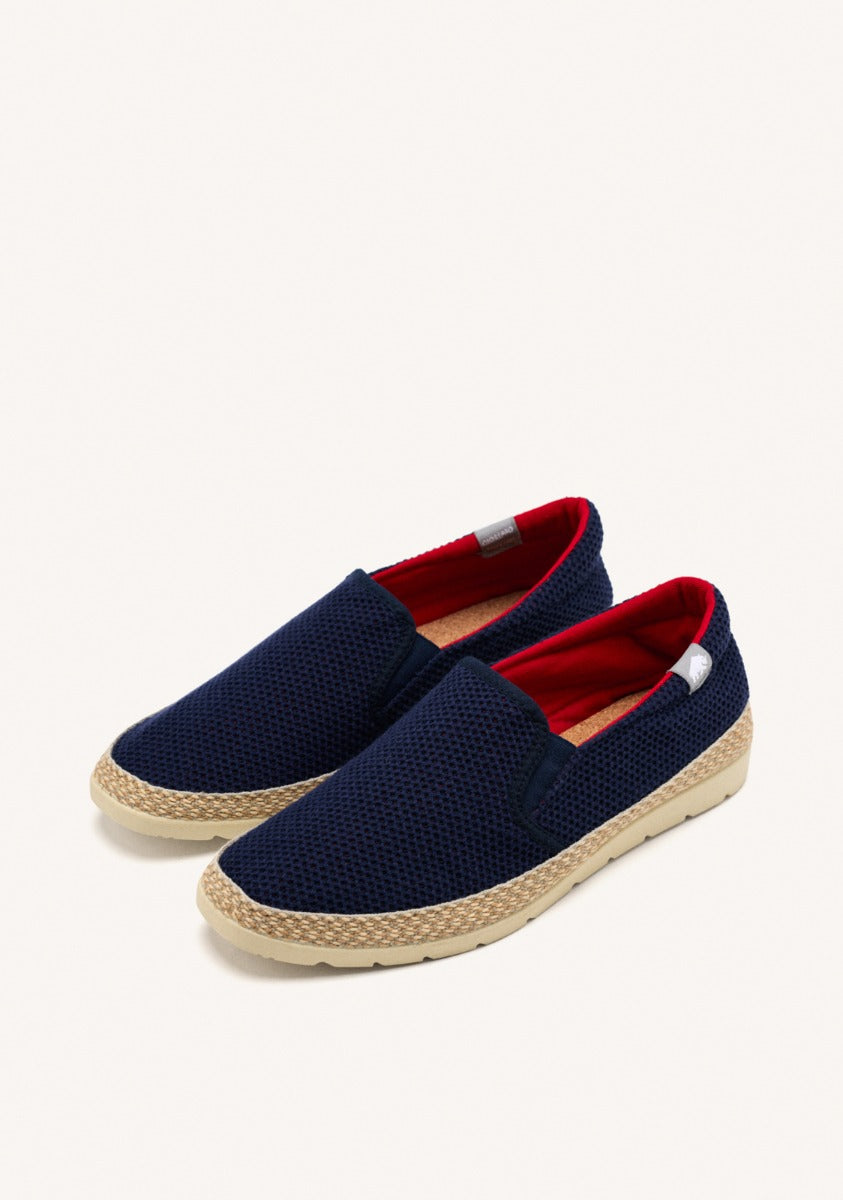 NAVY BLUE MESH ESPADRILLES WITH RECYCLED COTTON FOR MEN YACOLT
