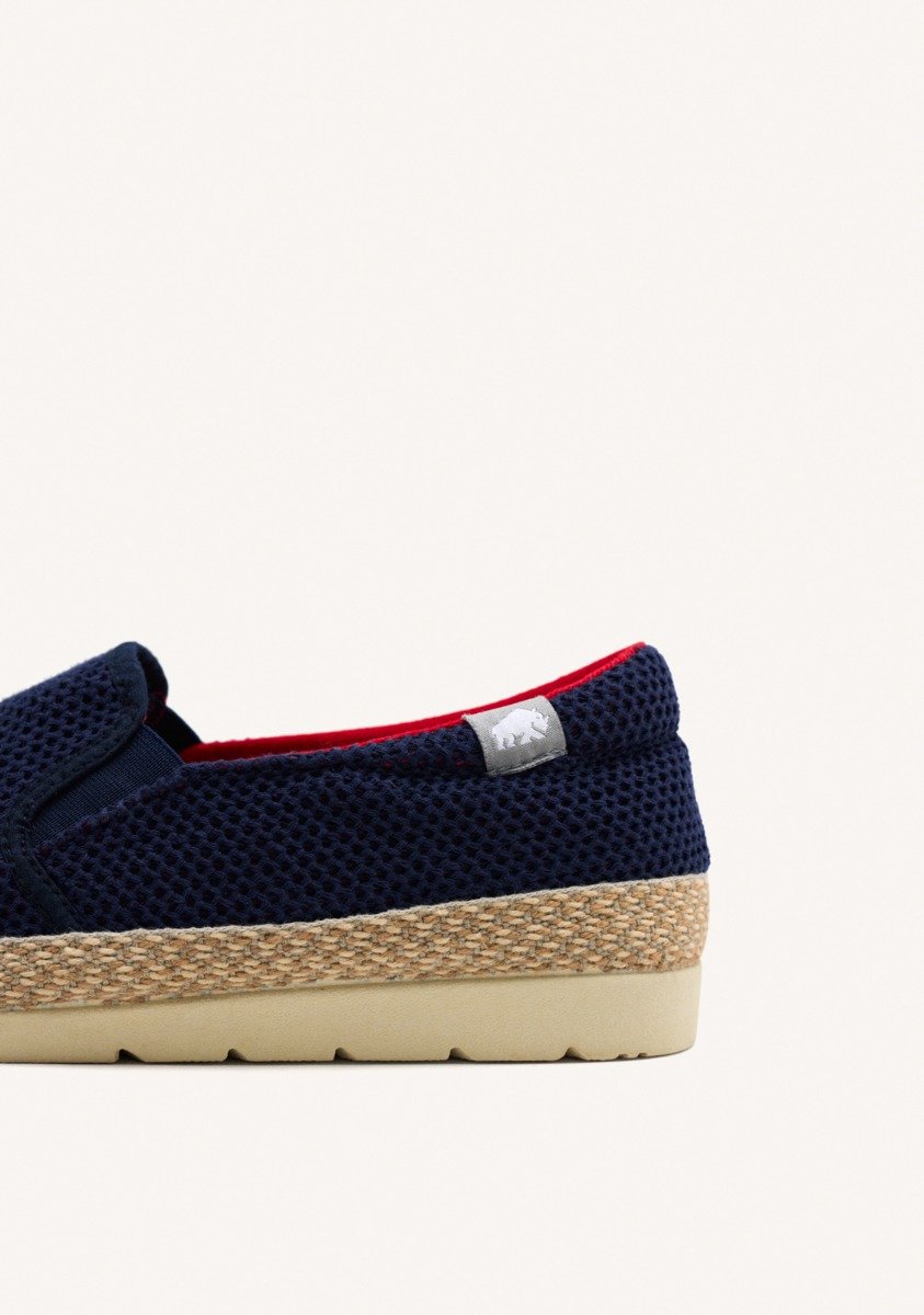 NAVY BLUE MESH ESPADRILLES WITH RECYCLED COTTON FOR MEN YACOLT