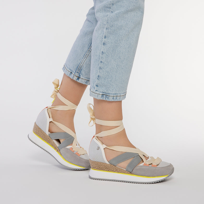 WHITE OPEN SNEAKERS WITH WEDGE FOR WOMEN SAMOBOR