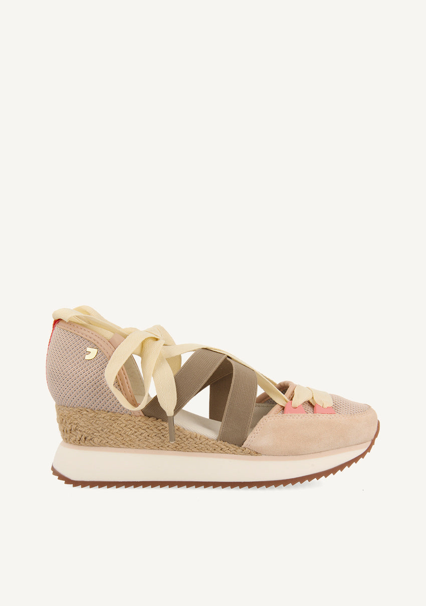 NUDE OPEN SNEAKERS WITH WEDGE FOR WOMEN SAMOBOR