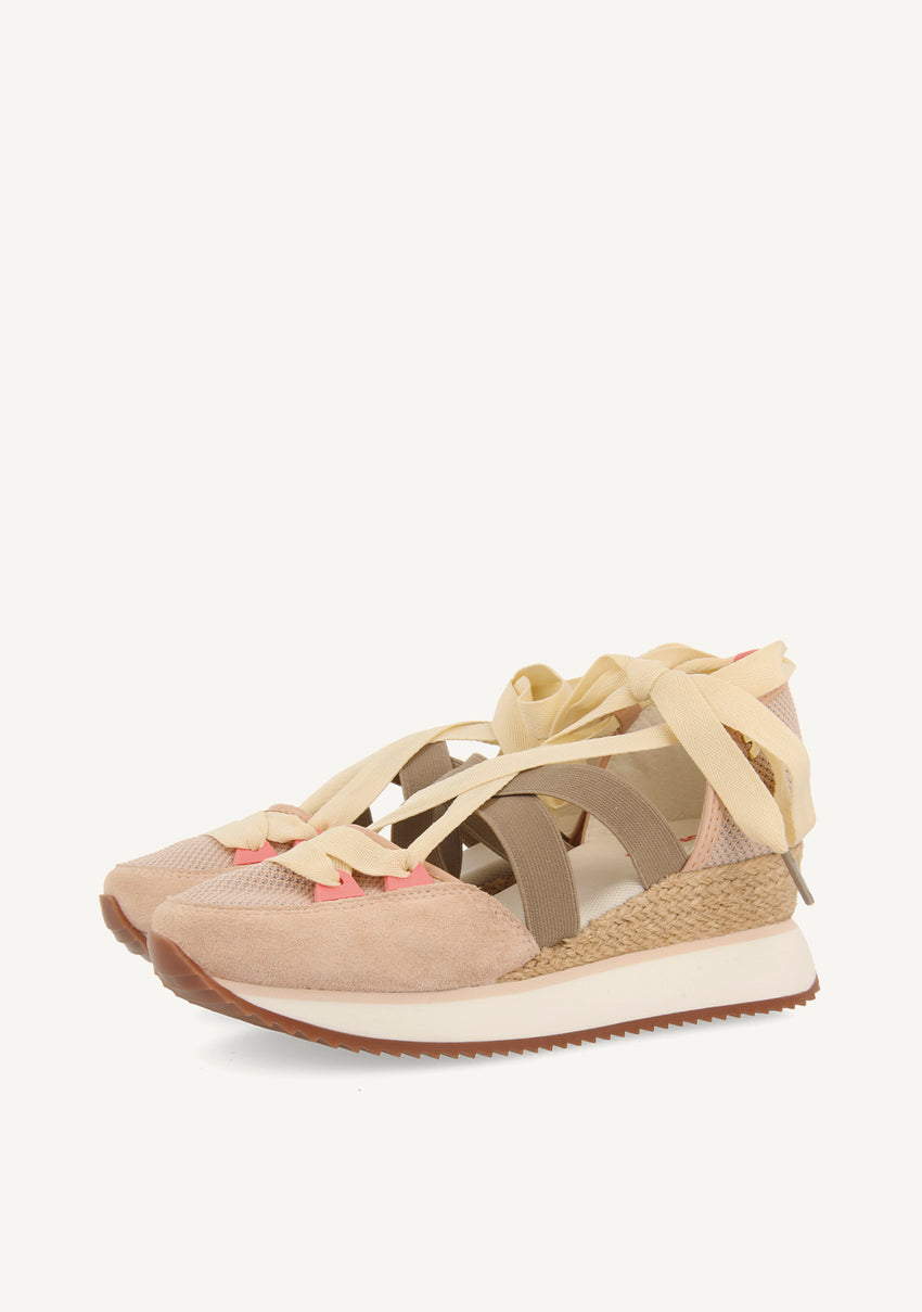 NUDE OPEN SNEAKERS WITH WEDGE FOR WOMEN SAMOBOR