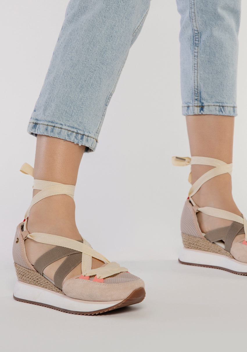 NUDE OPEN SNEAKERS WITH WEDGE FOR WOMEN SAMOBOR