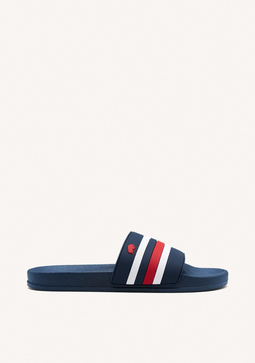 BLUE NAVY SLIPPERS WITH COLOR DETAILS FOR MEN BURGIO