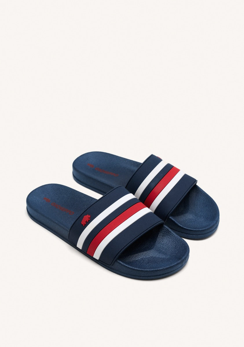 BLUE NAVY SLIPPERS WITH COLOR DETAILS FOR MEN BURGIO