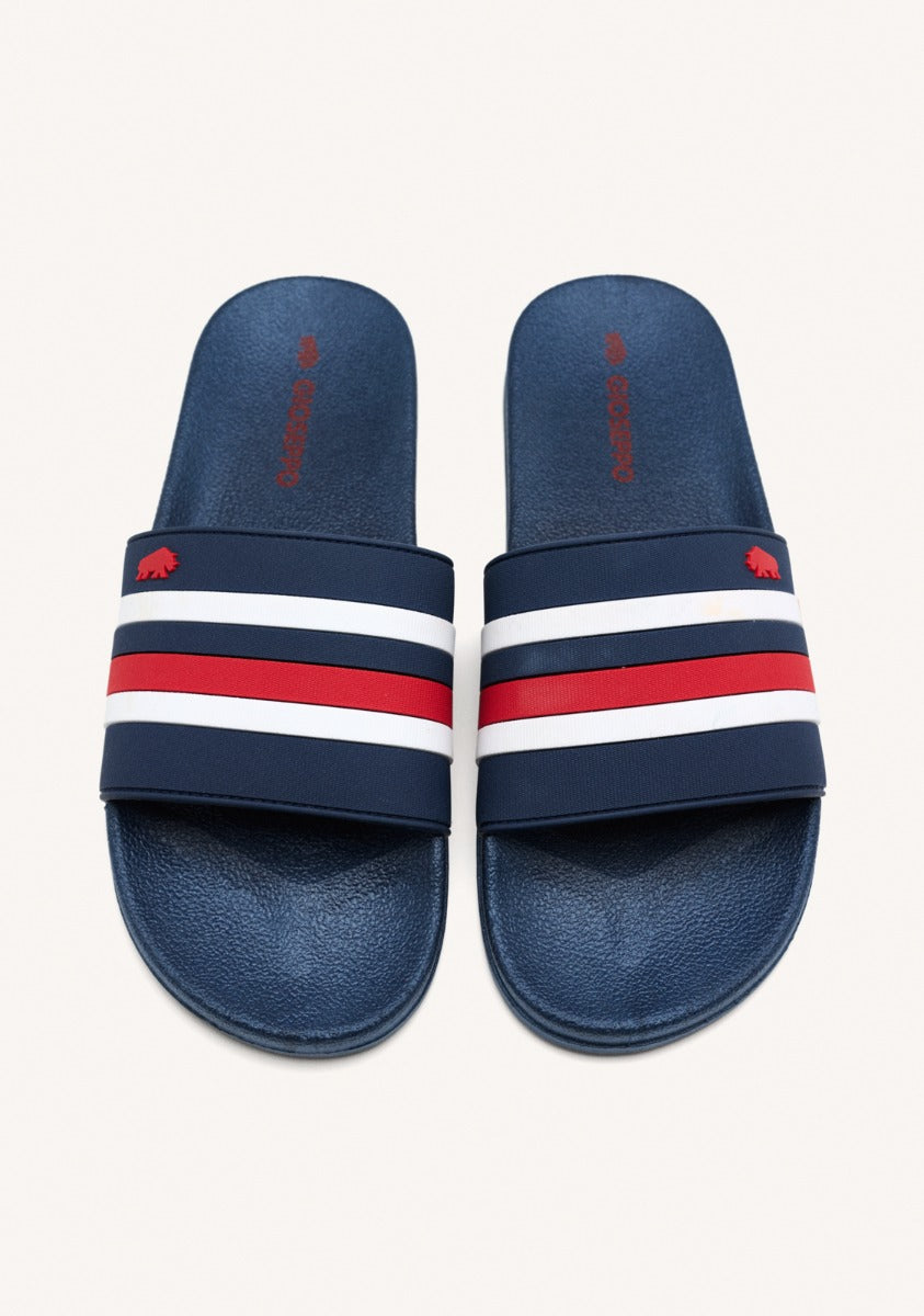 BLUE NAVY SLIPPERS WITH COLOR DETAILS FOR MEN BURGIO