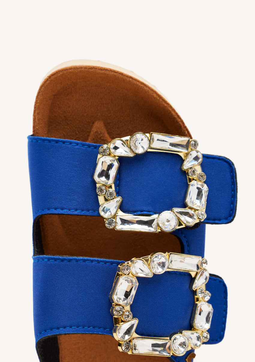 ADERKLAA WOMEN'S BLUE BIO STYLE SANDALS WITH JEWEL EMBELLISHMENT