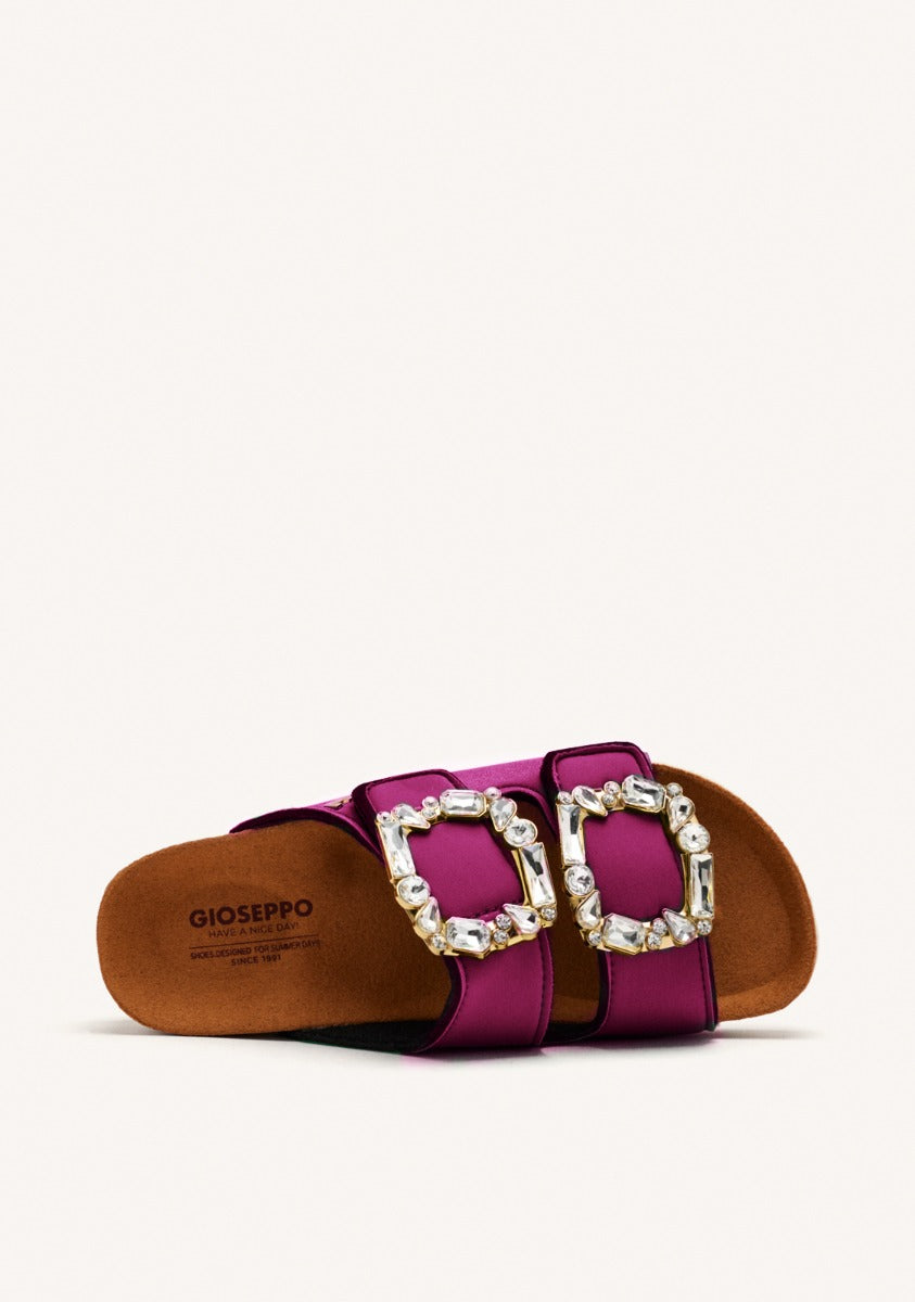 ADERKLAA WOMEN'S FUCHSIA BIO STYLE SANDALS WITH JEWEL EMBELLISHMENT