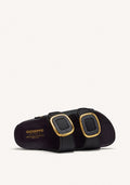BUDAORS WOMEN'S BLACK JEWEL EMBELLISHED BIO STYLE SANDALS