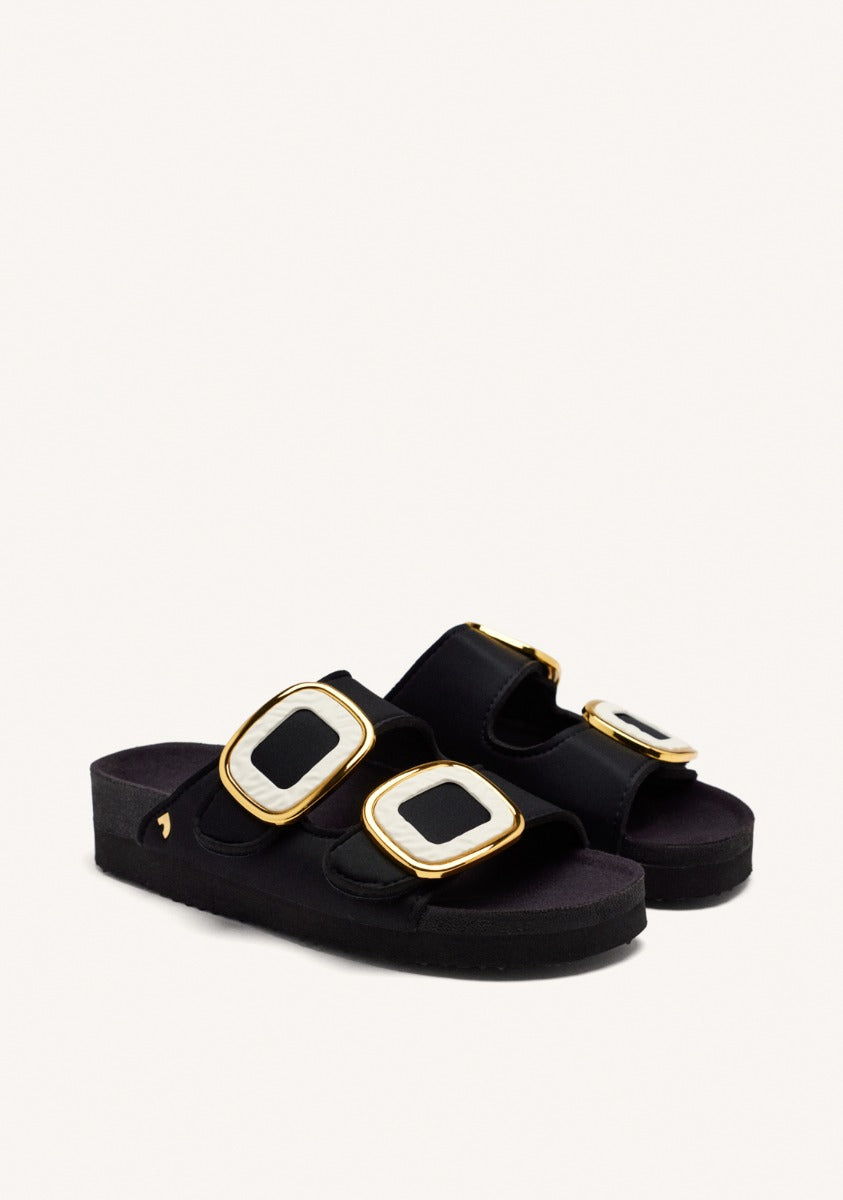 BUDAORS WOMEN'S OFF WHITE JEWEL EMBELLISHED BIO STYLE SANDALS