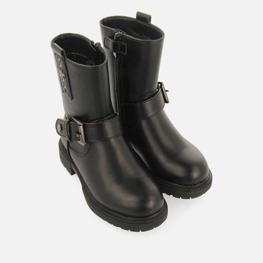 BIKER BOOTS WITH STUDS ON THE HEEL