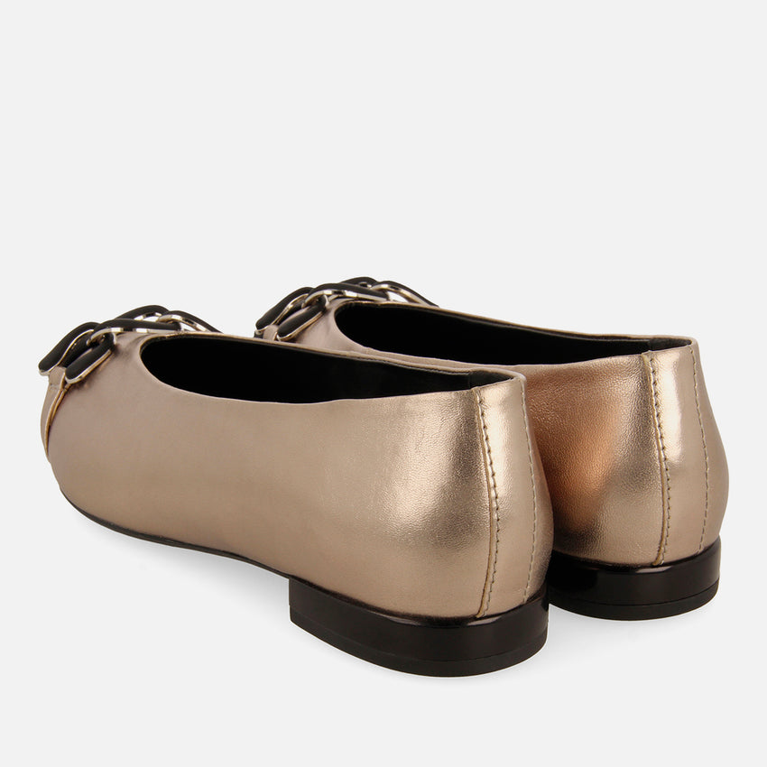 METALLIC LEATHER BALLET FLATS DAVINDE