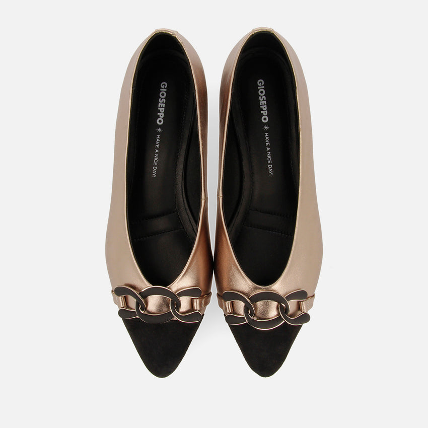 METALLIC LEATHER BALLET FLATS DAVINDE