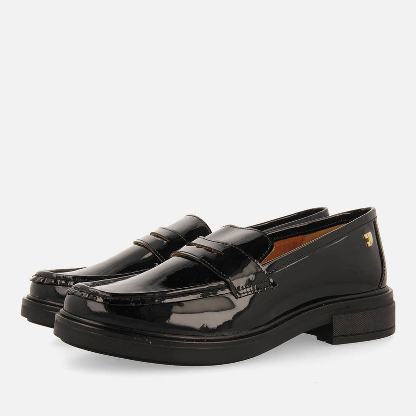 LOAFERS WITH MASK IN PATENT LEATHER EFFECT SNINA