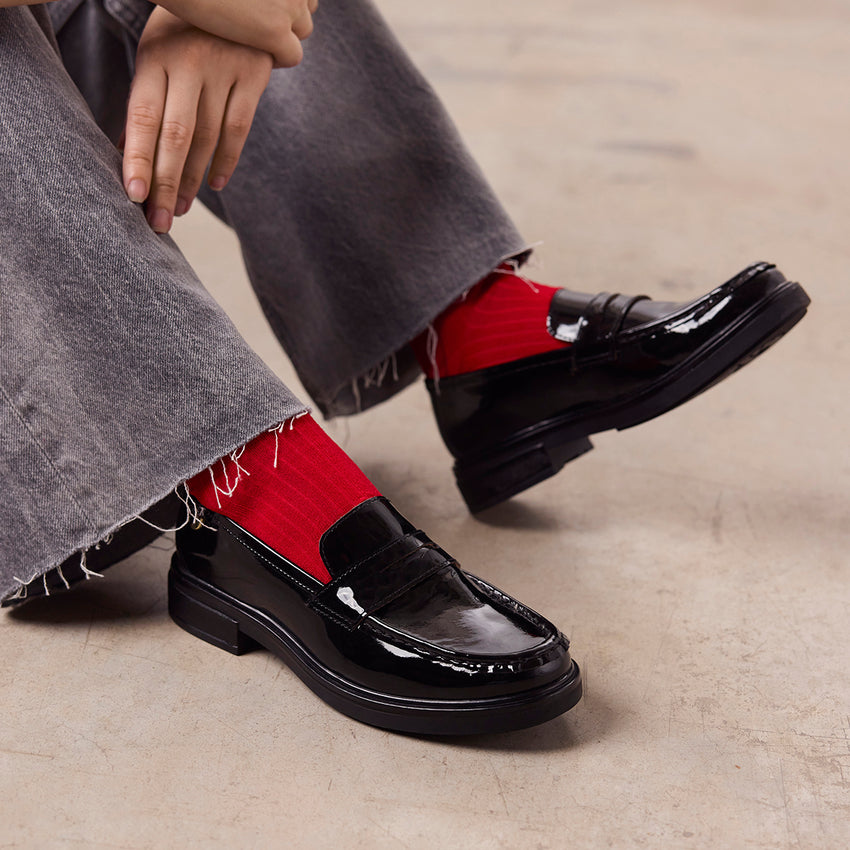 LOAFERS WITH MASK IN PATENT LEATHER EFFECT SNINA