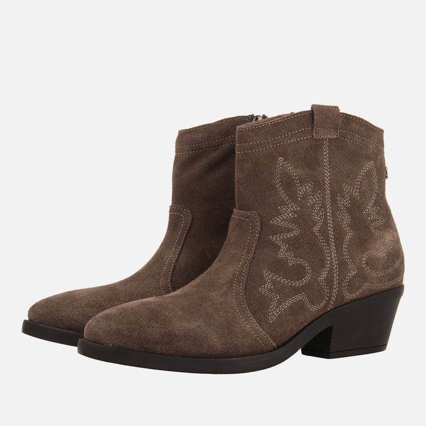 COWBOY BOOTS WITH HEEL IN SUEDE LEATHER LENZING