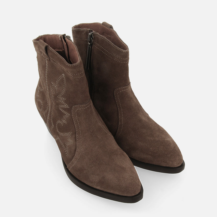 COWBOY BOOTS WITH HEEL IN SUEDE LEATHER LENZING