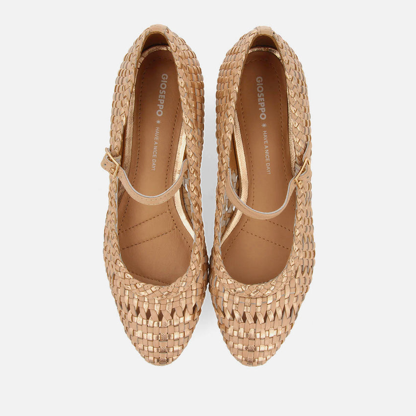 BALLET FLATS MARY JANES BRAIDED LEATHER SKALICA