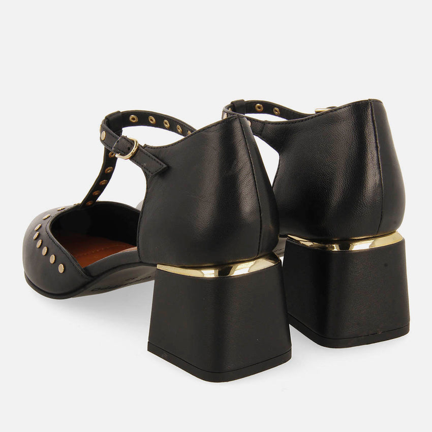 STUDDED LEATHER COURT SHOES SUMEG