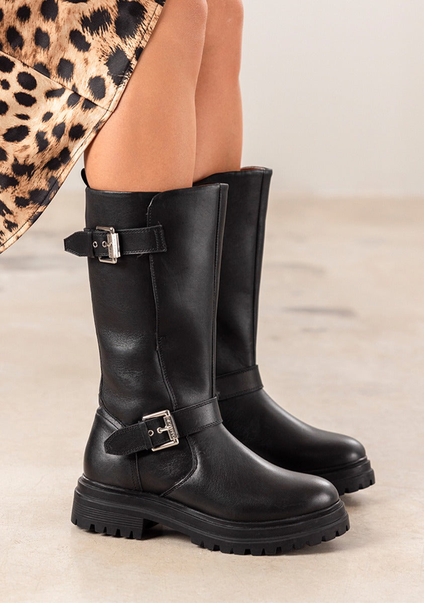 LEATHER BIKER BOOTS NOVAKY