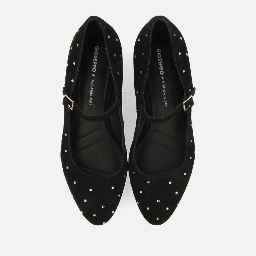 DANCER FLATS IN LEATHER WITH STRASS MANHEIM