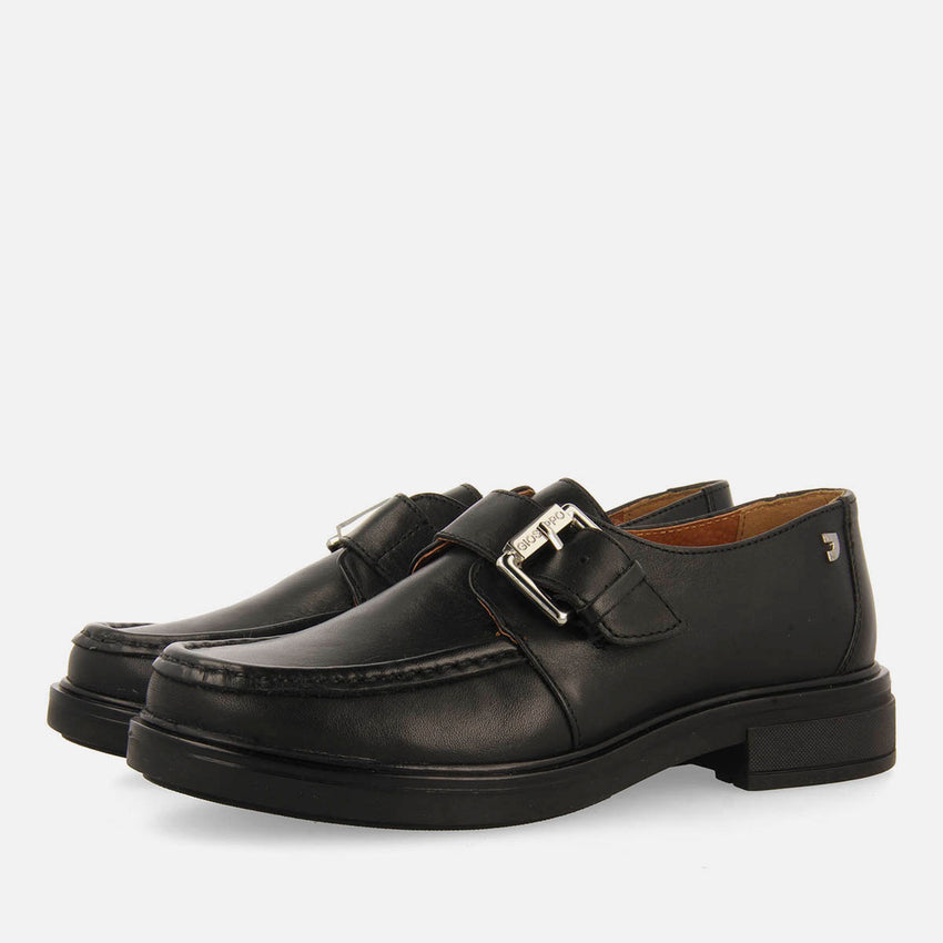 LEATHER BUCKLE MOCCASINS KISKORE