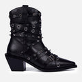 LEATHER HEELED BOOTS STUDS - ROSETTA BY MARÍA ESCOTÉ