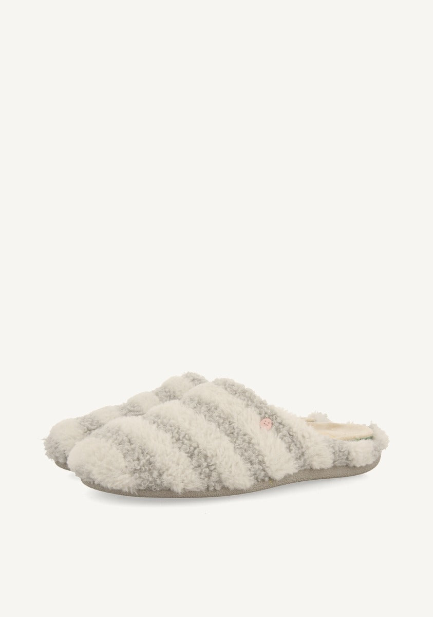 STRIPED FUR SLIPPERS SKARUP