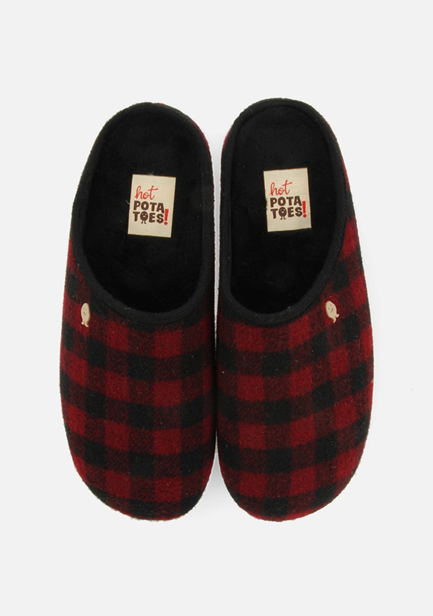 CHECKED PATTERN HOUSE SLIPPERS SAVANNAH