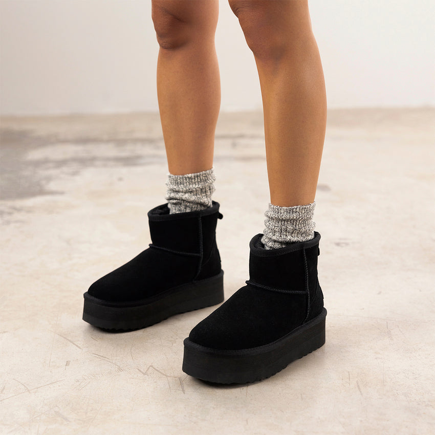 BLACK AUSTRALIAN PLATFORM BOOTS FOR WOMEN BANCROFT