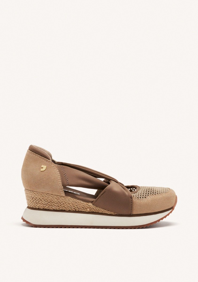 OPEN LEATHER WEDGE RAFFIA SNEAKERS DARLINGTON