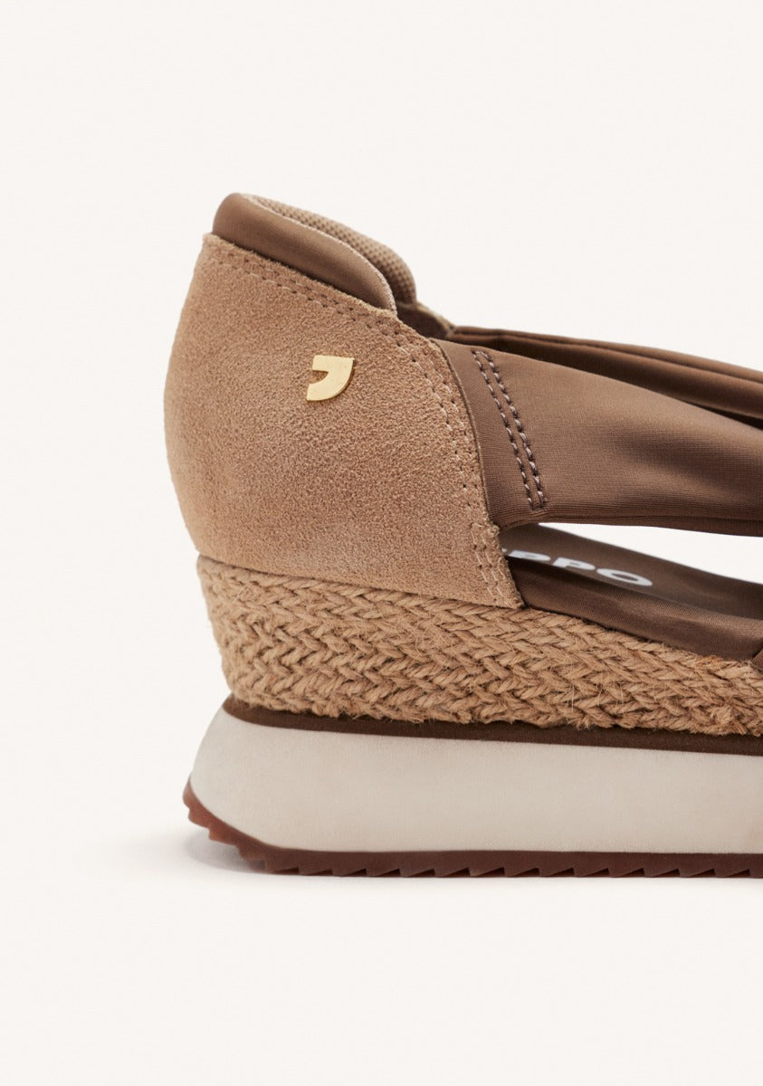 OPEN LEATHER WEDGE RAFFIA SNEAKERS DARLINGTON