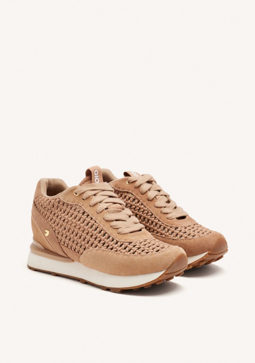 LEATHER AND MESH WEDGE SNEAKERS HIGHGATE