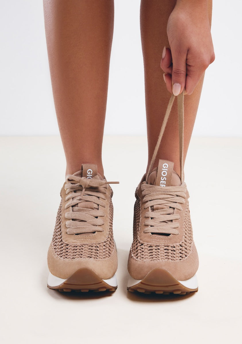 LEATHER AND MESH WEDGE SNEAKERS HIGHGATE