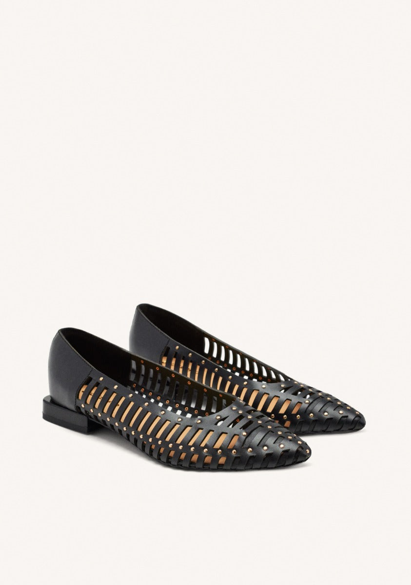 STUDDED LEATHER BALLET FLATS KENOSHA