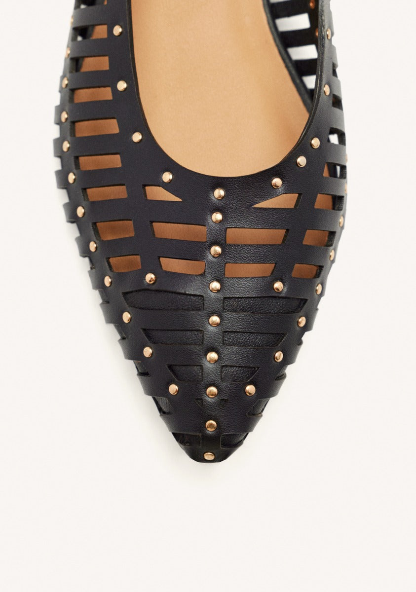 STUDDED LEATHER BALLET FLATS KENOSHA
