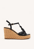 JUTE WEDGE LEATHER SANDALS CASTINE