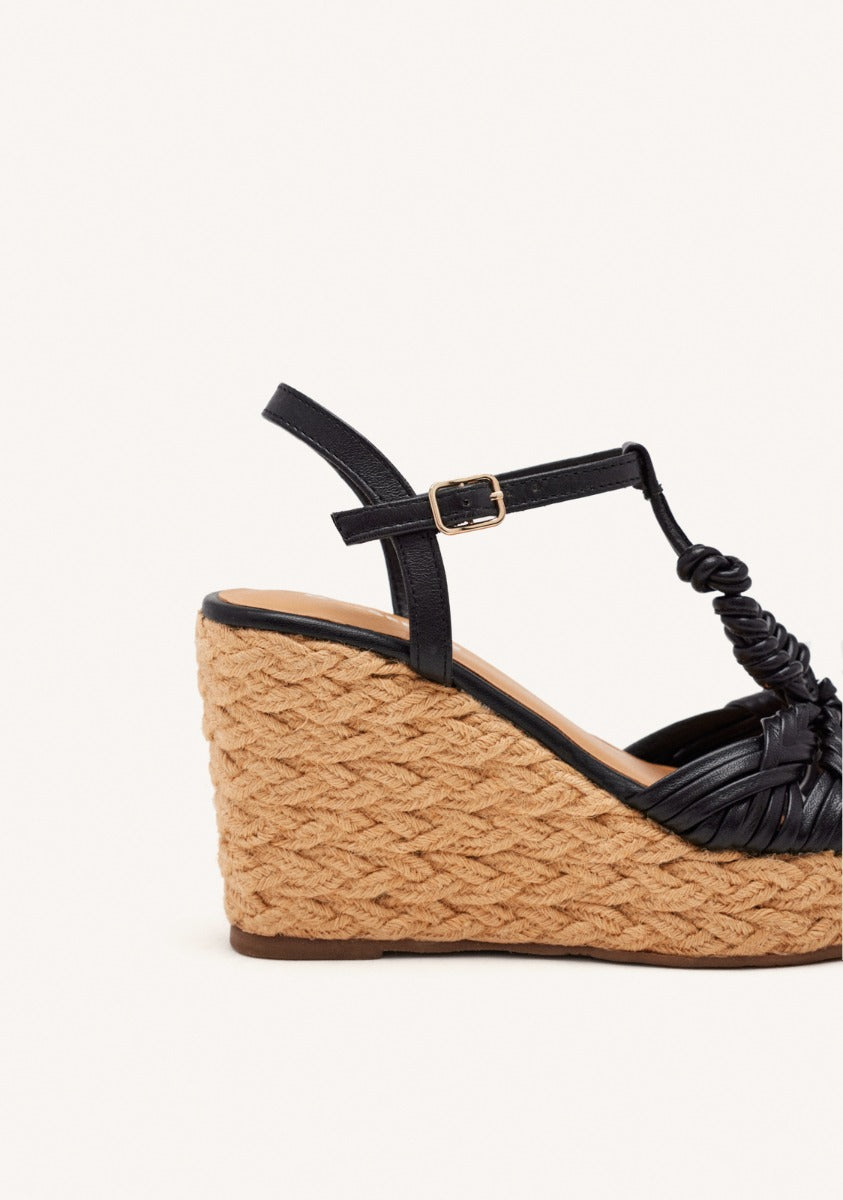 JUTE WEDGE LEATHER SANDALS CASTINE