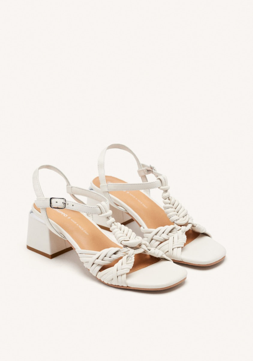 LEATHER HEEL SANDALS BARNARD
